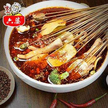 六婆四川乐山麻辣红油钵钵鸡冷锅串串麻辣