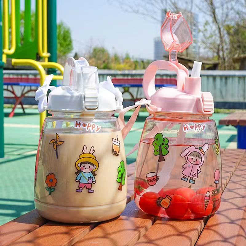 1300ml大容量吸管水杯大肚子水杯