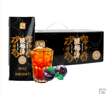 天喔茶庄 饮料 酸梅汤250ml*16盒 整箱装，32.5，满2件减1件 