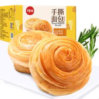12.9元包邮！百草味 手撕面包1000g