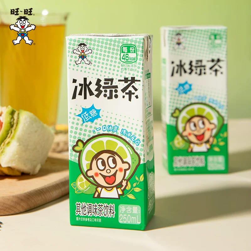 旺旺低糖冰红冰绿茉莉味茶饮品250ml*24盒