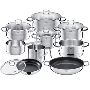 WMF旗下 Silit 喜力特 不锈钢汤锅炒锅10件套