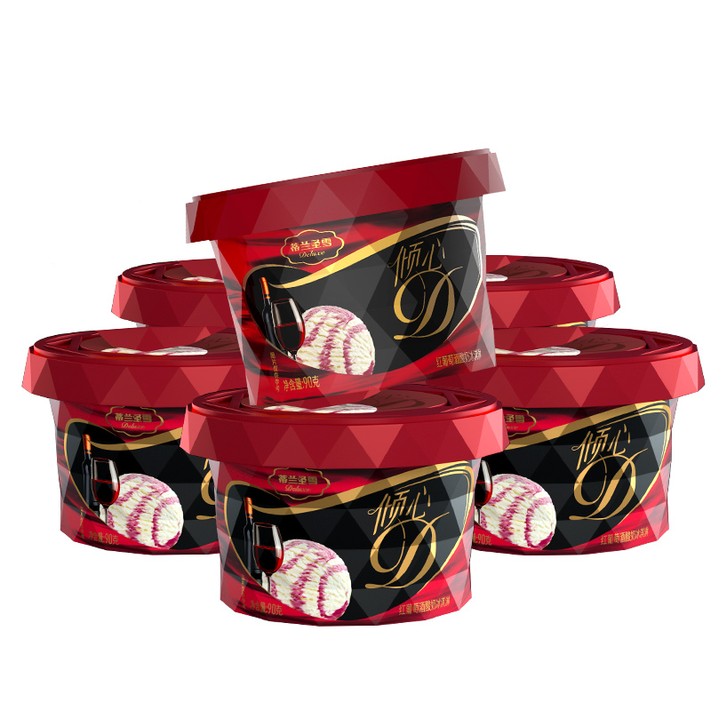 蒂兰圣雪倾心红葡萄酒冰淇淋【12杯】