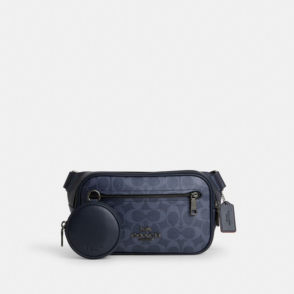 coach elias belt bag in signature denim CU551-QBN2V