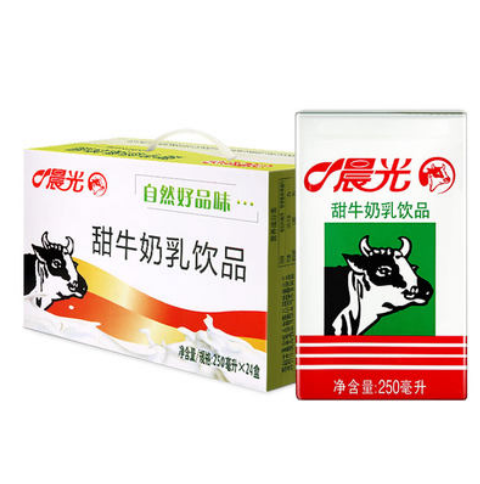 39.3元包邮！晨光 甜牛奶250ml*24盒