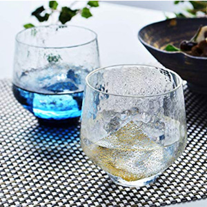 东洋佐佐木 八千代星空金箔玻璃杯 260ml 蓝色