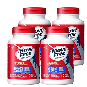 Schiff Movefree旭福维骨力氨糖软骨素钙加维D蓝瓶修复版 80粒*4瓶