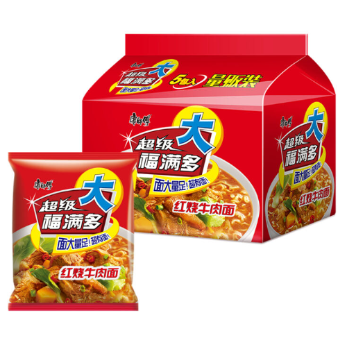 65元康师傅超级福满多红烧牛肉面五连包