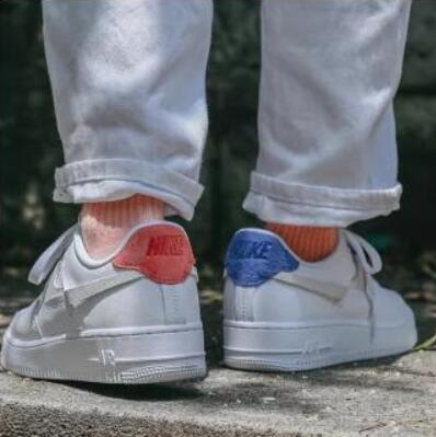 UK5码补货！Nike 耐克 Air Force 1 07 空军1号 橙蓝配色鸳鸯鞋