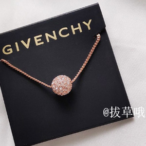 givenchy纪梵希火球玫瑰金锁骨链