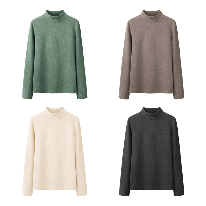 【拍2件44】艾米恋德绒半高领自发热打底衫