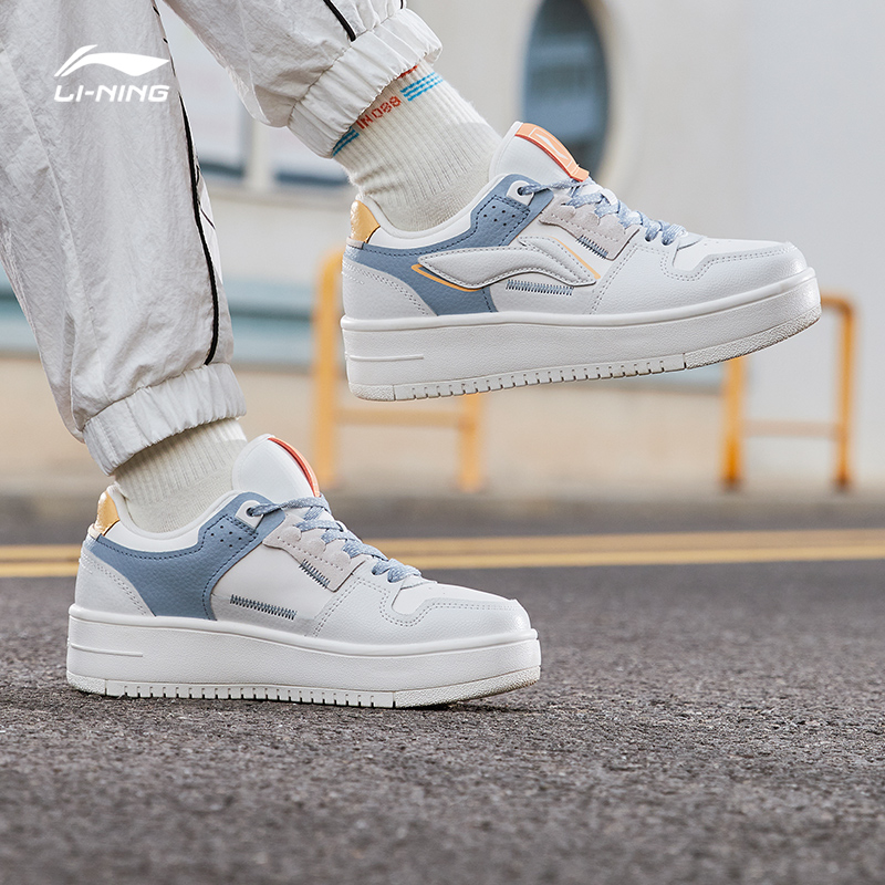 李宁板鞋女鞋天迹鞋子厚底增高