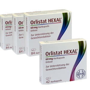 Hexal Orlistat 奥利司他 控油瘦身硬胶囊 84粒*3+ 60mg 奥利司他消脂减肥胶囊 42粒