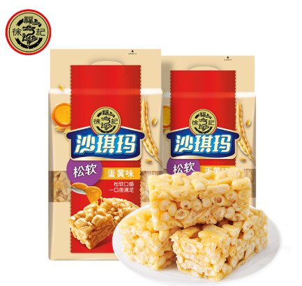 19.9元包邮！徐福记 鸡蛋/蛋黄味 沙琪玛 470g*2袋