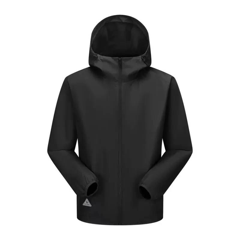 美特斯邦威男女同款夹克春季简洁舒适防水防风运动连帽功能性