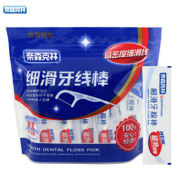 19.2元！奈森克林 细滑牙线棒100支袋装