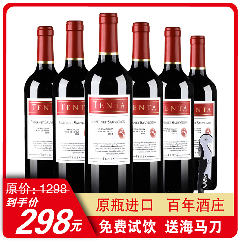 【官方旗舰店】智利中央山谷原装原瓶进口 天帕干红 750ml*6瓶