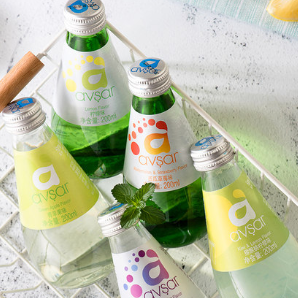 99元包邮hamu矿泉气泡水高颜值玻璃瓶饮料200ml4瓶