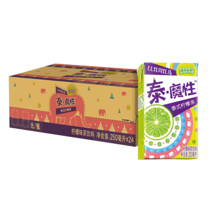 折145元盒3492元统一泰魔性泰式柠檬茶250ml24盒