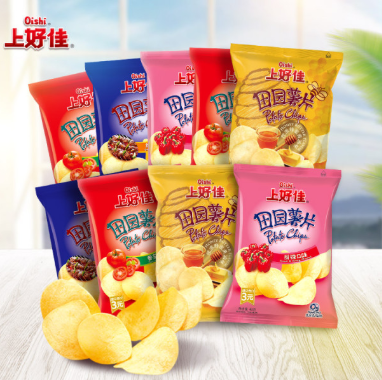 20元包邮上好佳田园薯片多口味零食40g9包