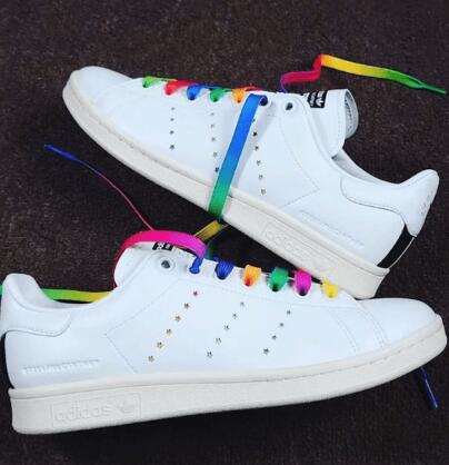 adidas阿迪达斯stellamccartney限量款stansmith彩虹小白鞋