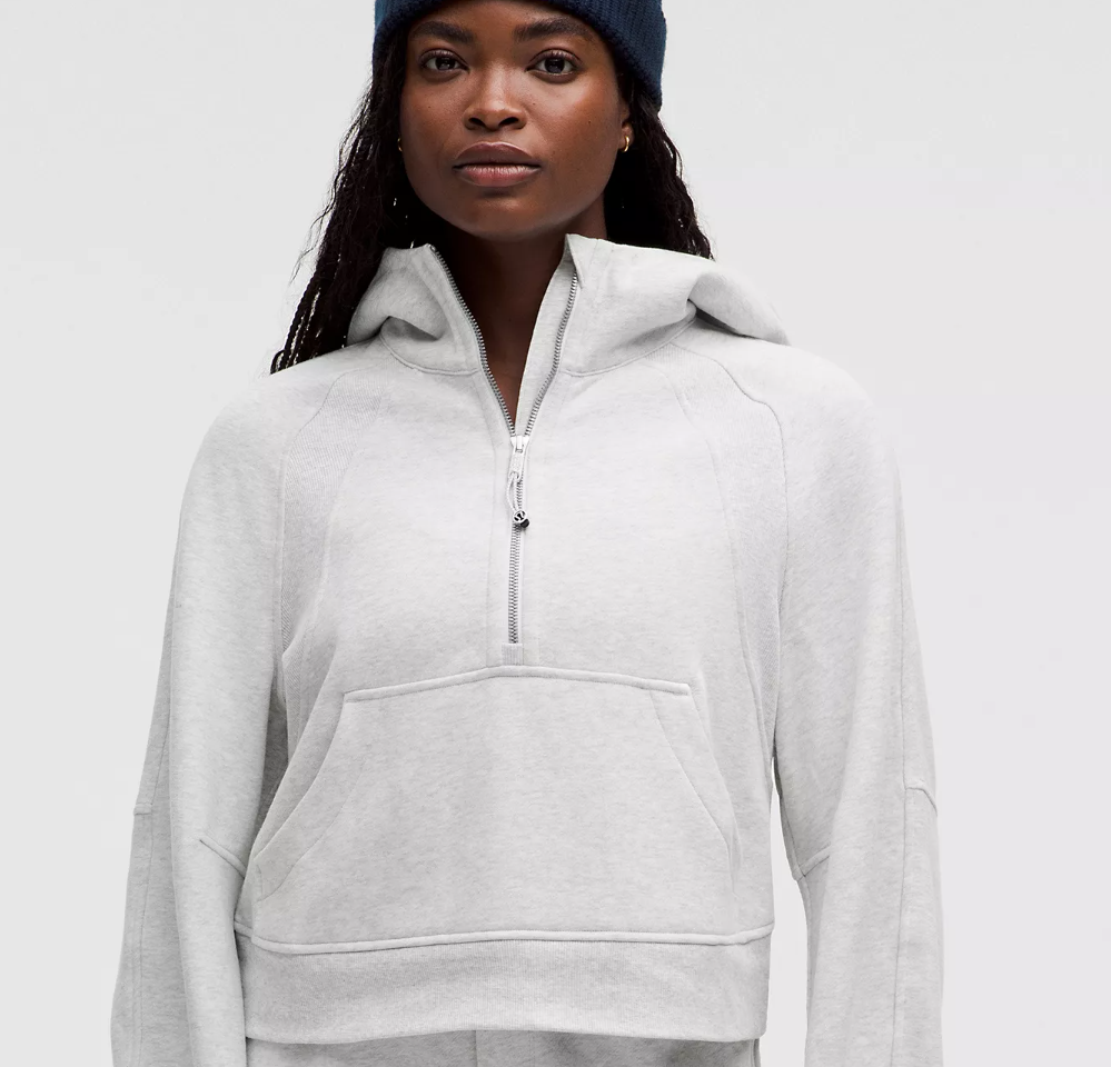 Lululemon 浅灰色半拉链连帽Scuba 65折特惠