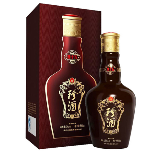 569元！珍酒 珍十五 53度酱香型白酒 500ml 盒装