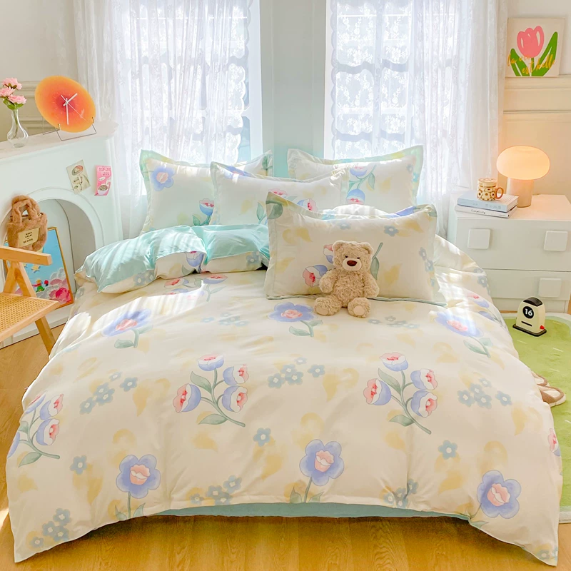 可爱风亲肤磨毛印花四件套