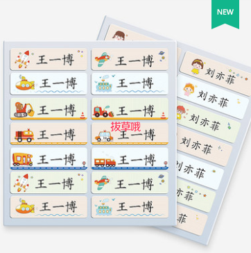 5.9元包邮！100张姓名贴