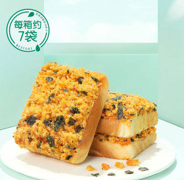 35.8元包邮！良品铺子肉松海苔吐司520g*2