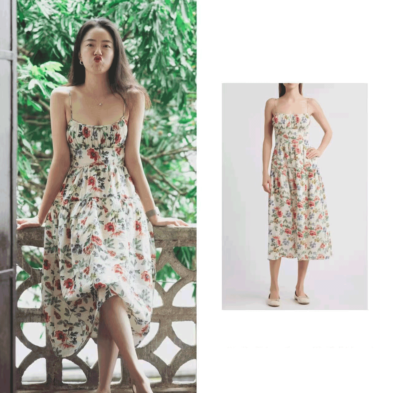 D么en Benoit Print Slip Dress