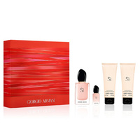 补货!Giorgio Armani 阿玛尼 Sì Fiori 香水粉色版 100ml套装(价值$160 )