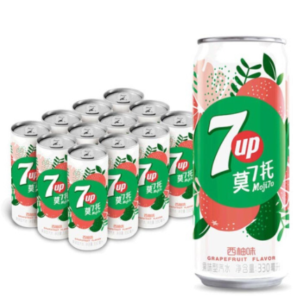 限地区13543元七喜西柚味汽水碳酸饮料330ml12罐6件