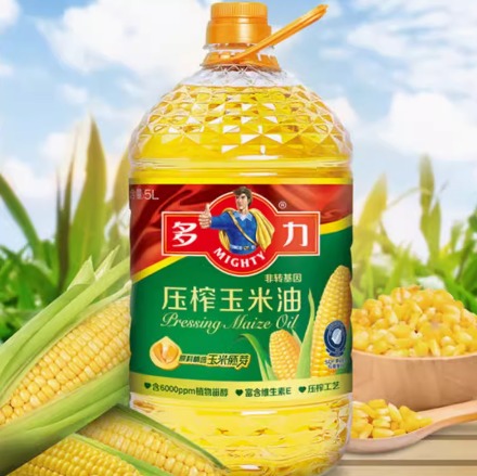 62.66元包邮！多力压榨玉米食用油5L/桶