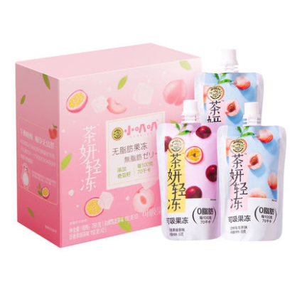 【小红书推荐】24.9元包邮！徐福记 0脂茶妍果冻布丁150g*5袋*2盒