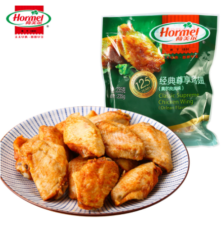 69元包邮！荷美尔 经典奥尔良鸡翅中 235g*3袋