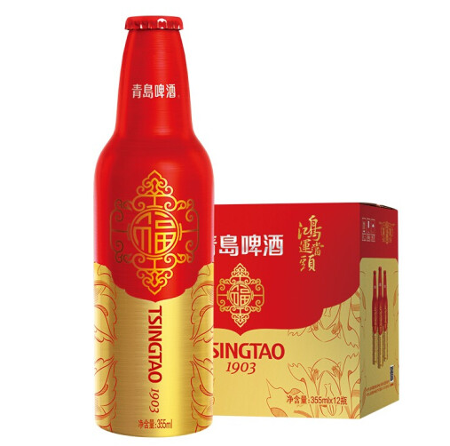 173.5元包邮！青岛啤酒 鸿运当头11度 生肖金牛罐355ml*24瓶