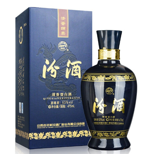 708元包邮！汾酒 蓝汾 53度清香型白酒 475ml*6瓶