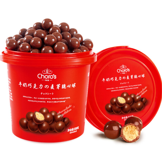 73.92元包邮！巧乐思纯脂麦丽素桶装520g*4件