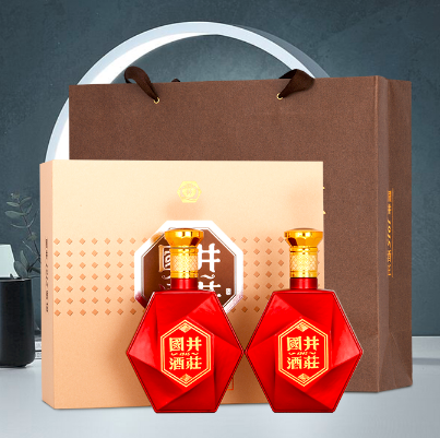 129元包邮！扳倒井 国井1915酒庄 52度浓香型白酒 500ml*2瓶礼盒装