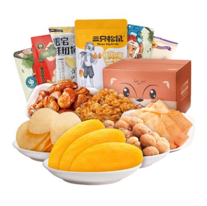 24.9元包邮！三只松鼠 水果干零食大礼包6袋588g