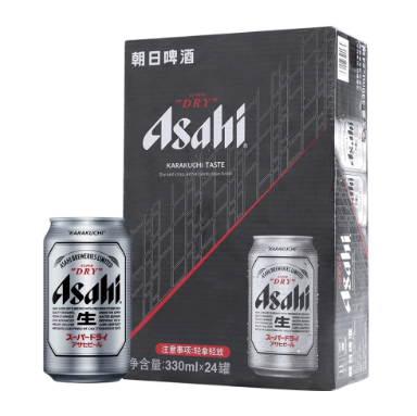 152.4元包邮！朝日啤酒 超爽系列生啤罐装330ml*24罐*2件