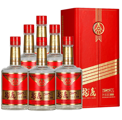 【降60】251元包邮！五粮液 龙虎喜宾竹荪酒 52度白酒500ml*6瓶