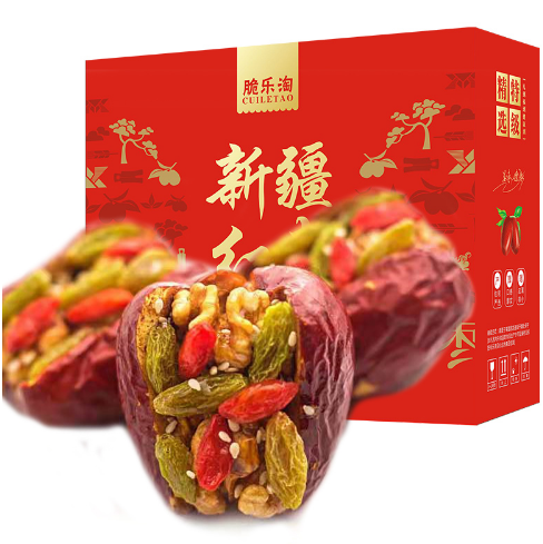 23.8元包邮！脆乐淘 枣夹核桃葡萄干礼盒装 1000g