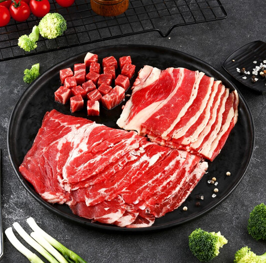 269.52元包邮！BRIME CUT 谷饲原切火锅牛肉全家福1288g*2件+真鳕鱼300g*3件+海南虾仁300g*2件