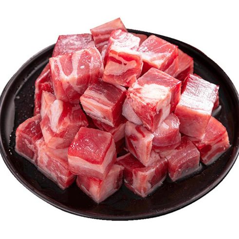 18.9元包邮！伊赛 国产原切 西门塔尔牛腩块 500g