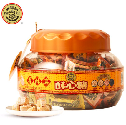50元！徐福记 酥心糖桶 混合味酥糖600g（约64颗）*3件
