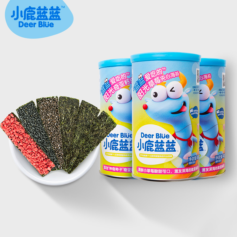 小鹿蓝蓝海苔夹心脆2罐儿童零食