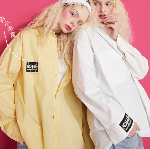 99.8元包邮！妖精的口袋 早春新款爱丽丝联名长袖衬衫 2款多色