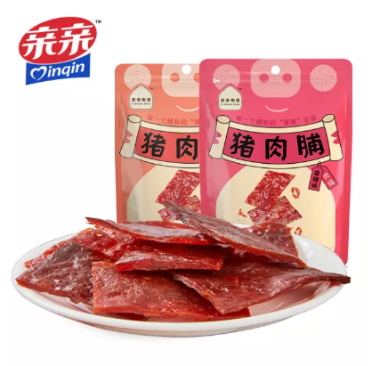 27.9元包邮！亲亲 猪肉脯 100g*2袋*2件